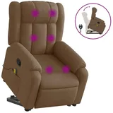 vidaXL Massagesessel mit Aufstehhilfe Braun Stoff