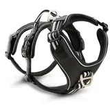 Wolters Active Pro No Escape Hundegeschirr Schwarz/Silber 80-95 cm