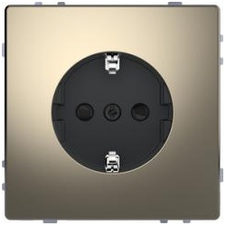 Merten SCHUKO-Steckdose, System Design, mit Schraubklemmen Nickelmetallic