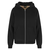 URBAN CLASSICS Bonded Sherpa Reißverschlusspullover Black M
