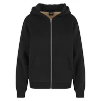 URBAN CLASSICS Bonded Sherpa Reißverschlusspullover Black M