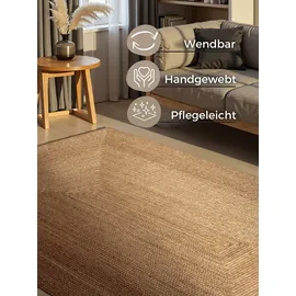 HANSE HOME Juteteppich Teppich Juno", braun Natur braun), B:200cm H:9mm L:300cm, Jute, Teppiche, Teppich, Jute, Shape, Handgemacht, Wohnzimmerteppich, Naturteppich, Wohnzimmer