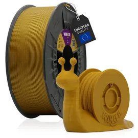 winkle feed your printer WINKLE PLA HD Filament 1.75mm Gold, 1kg Spule, 3D Drucker Filament Kompatibel mit FDM Druckern, 3D-Druckmaterialien, Maßgenauigkeit +/- 0.05mm, Bioabbaubar Leicht zu Bedrucken