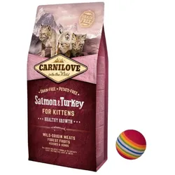 CARNILOVE Cat Lachs & Truthahn für Kätzchen 6kg + Ball für die Katze GRATIS!