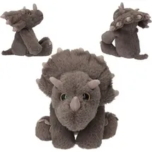 DEPESCHE Dino World Plüsch Floppy Triceratops 25 cm Braun