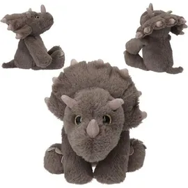 DEPESCHE Dino World Plüsch Floppy Triceratops 25 cm Braun