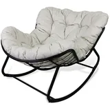 CCLIFE Schaukelstuhl Schaukelsessel Extra groß Wohnzimmer Relaxstuhl Belastbarkeit Bis 150kg Beige - Beige