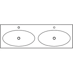 Pelipal Serie 6010 (Solitaire) Krion-Doppelwaschtisch 153 cm