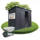 Juskys Geräteschuppen M 2,18 x 1,32 m dunkelgrau