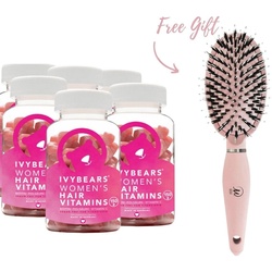 ivybears Women's Hair Vitamins 6 Monats Kur mit gratis Leyla Milani Miracle Brush® Haarbürste (6 Set)