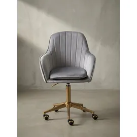 KADIMA DESIGN Schalenstuhl Sandra Samtstoff grau