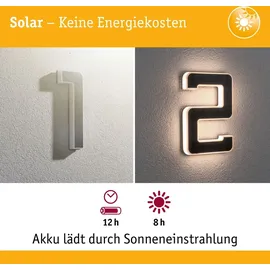 Paulmann Bundle Solar LED Hausnummernleuchte Nummer 12 - Schwarz