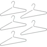 Wenko Kleiderbügel 5 Stück, Breite: 42 cm, silberfarben matt