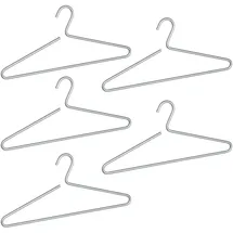 Wenko Kleiderbügel 5 Stück, Breite: 42 cm, silberfarben matt