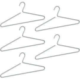 Wenko Kleiderbügel 5 Stück, Breite: 42 cm, silberfarben matt
