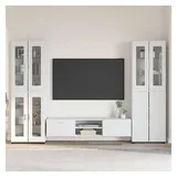 vidaXL TV-Schrankset mit Tür FLORIN 3 pcs Hochglanz Weiß Holzwerkstoff