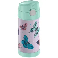 Thermos kids FUNTAINER STRAW BOTTLE 0,35l, butterflies, Thermosflasche für