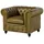 Massivmoebel24 Sessel Echtleder 105x82x75 grün CHESTERFIELD #302