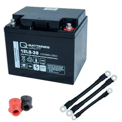 Q-Batteries 216V-Anlage 18 x 12LS-38 für Sicherheitsbeleuchtung Inkl. Zubehör un...