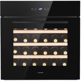 Klarstein Weinkühlschrank, 1 Zonen Getränkekühlschrank Klein, Kleiner Weinschrank, Wein-Kühlschrank Klein mit Glastür, Indoor/Outdoor Flaschenkühlschrank, Einbau Wine Fridge 5-18°C, 30 Built-In Uno Einbau-Weinkühlschrank 30 Flaschen 77 Ltr Edelstahl