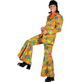 Thetru Hippie Anzug orange - Blumen Kostüm für Fasching (L)