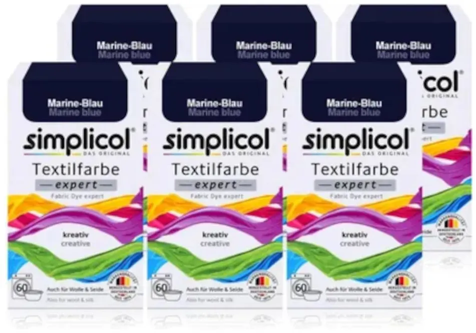 Simplicol Textilfarbe Expert Marine-Blau 150g 6er Pack