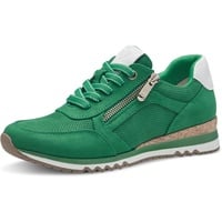 Marco Tozzi Damen Sneaker flach mit Reißverschluss Vegan, Grün (Leaf green com), 39 EU