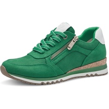 Marco Tozzi Damen Sneaker flach mit Reißverschluss Vegan, Grün (Leaf green com), 39 EU