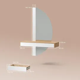 livinity Schminktisch Ascona, Weiß, 120 cm mit LED Beleuchtung