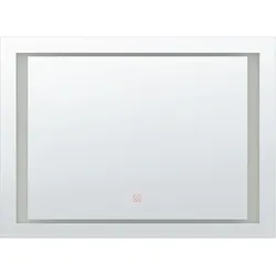 LED-Badezimmer-Spiegel EYRE 80 cm 60 cm Silber