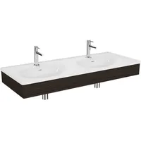 Vitra Equal Doppelmöbelwaschtisch-Set 64095 130x52cm, mit Möbelwaschtisch asymmetrisch, weiß,