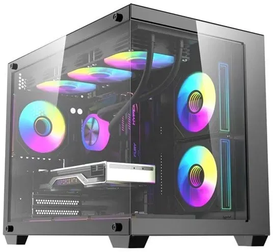 B275 PRO Computer Case + 6 Fans - Gehäuse - Schwarz