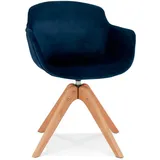 KADIMA DESIGN Esszimmerstuhl Blau, Textil, Echtholz,Buche, X-Form, 59x80x54 cm, Esszimmer, Stühle, Esszimmerstühle, Armlehnenstühle