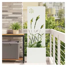 vidaXL Sichtschutz-Leinwand 50 x 140 cm Weiß Stahl