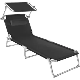 Tectake Chloé Gartenliege 190 x 68 x 65 cm Schwarz