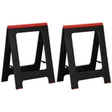 vidaXL Arbeitsböcke 2 Stk. Klappbar Schwarz & Rot Polypropylen 350 kg