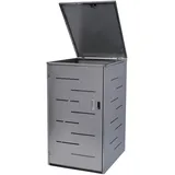 Hhg - Mülltonnenverkleidung 323, Mülltonnenbox Mülltonnenabdeckung, Erweiterbar 117x66x80cm Edelstahl 30kg