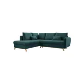 miuform Ecksofa mit Schlaffuntkion Scandic Lagom ¦ türkis/petrol ¦ Maße (cm): B: 242 H: 90
