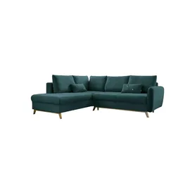 miuform Ecksofa mit Schlaffuntkion Scandic Lagom ¦ türkis/petrol ¦ Maße (cm): B: 242 H: 90