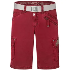 Timezone Cargoshorts REGULAR RYKERTZ SHORT Mid Waist Regular Fit Regular Fit 1202-5192 Washed Rot Normaler Bund Reißverschluss W 30