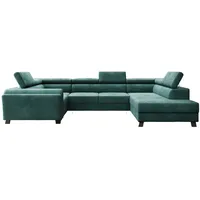 Luxusbetten24 Schlafsofa Designer Sofa Emilio, mit Schlaf- und Klappfunktion grün