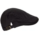 dy_mode Schiebermütze Herren Flatcap Unisex Schiebermütze in Unifarben Schirmmütze in Unifarbe, mit seitliche Verstellriemen grau