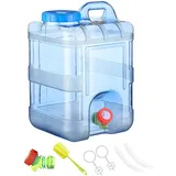 RuiDay 5–22 l Wasserbehälter mit Wasserhahn, tragbarer Kunststoff-Camping-Wasserkanister, leicht zu reinigen, BPA-frei, Wassertank für Camping, Outdoor, Reisen, Party, Notfall