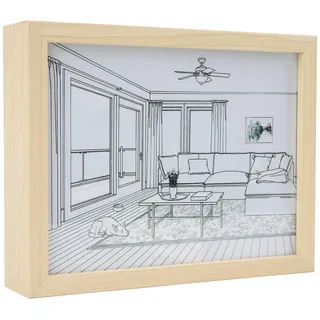 Beleuchtungsmalerei Dekoration, LED leuchtender Bilderrahmen für Zuhause, Schlafzimmer, Büro, 3 Farben Beleuchtung, Moderne Minimalistische Kunst Wanddekoration (21 * 29,7cm)