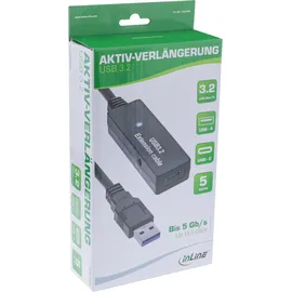 InLine USB 3.2 Gen.1 Aktiv-Verlängerung, USB-A Stecker an USB-C Buchse, 5m