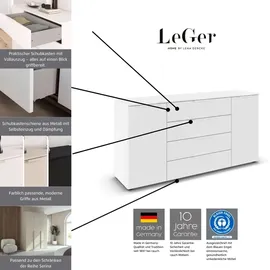 LeGer Home by Lena Gercke Schubladenkommode 160 x 81 x 42 cm Alpinweiß / Weiß Mattglas