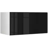 BMG Möbel Schranksystem Modul+ (Einzelschränke und Regale kombinierbar im Baukastenprinzip, wählbar aus Regal, Schrank mit Tür oder Schrank mit Klappe) mit oder ohne Fronten, griffloses Design, Made in Germany schwarz