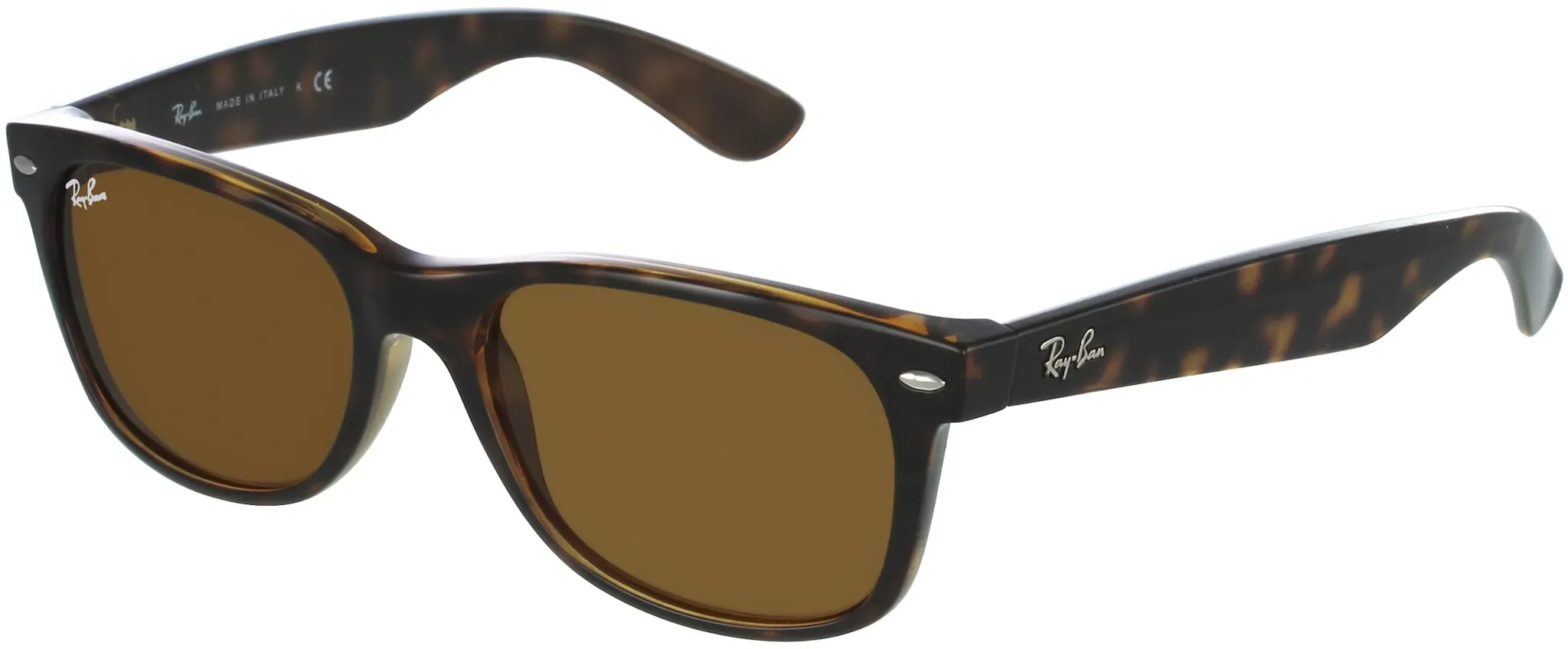 Ray-Ban RB 2132 NEW WAYFARER Unisex-Sonnenbrille Vollrand Eckig Kunststoff-Gestell, braun