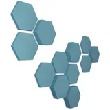 platino24 Akustikplatte Edition LOFT 12 Elemente 3D I Ø 300mm, Schalldämmung Wand & Decke blau