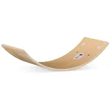 Navaris Balance Board Kinder Holz Indoor Wippe Wackelbrett Balancierbrett ab 3 Jahren - Balancieren Turnen - Rutschbrett - Bären Design